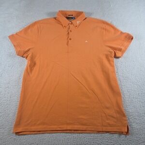 J. Lindeberg Regular Fit Orange Men's Polo Shirt Size XL